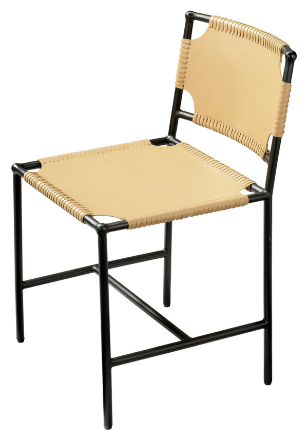 Asher Leather Dining Chair, Cashew