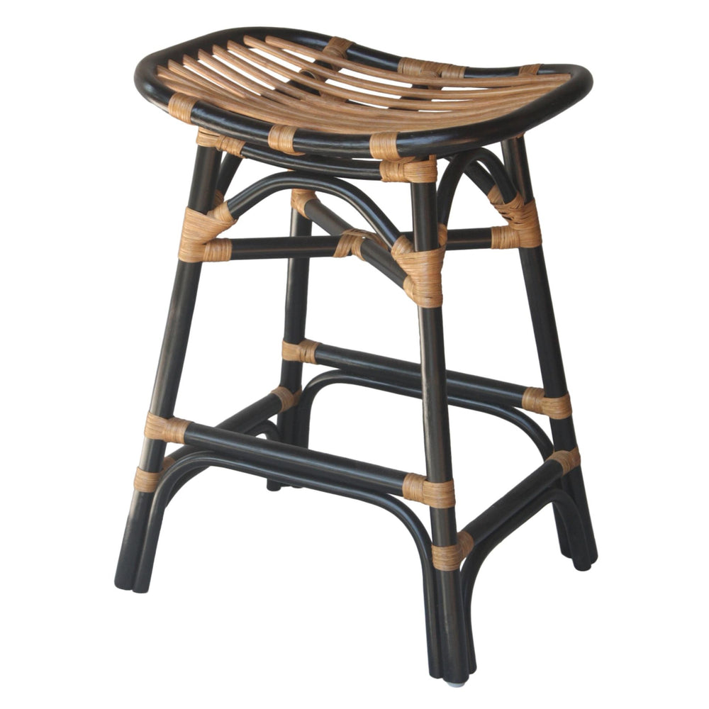 Damara Rattan Counter Stool In Black 