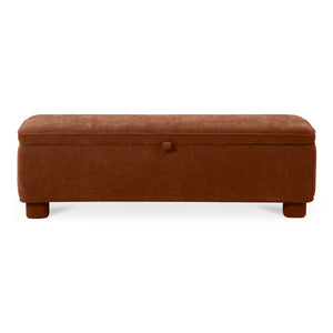 Moe's Ichigo Storage Bench in Deep Orange