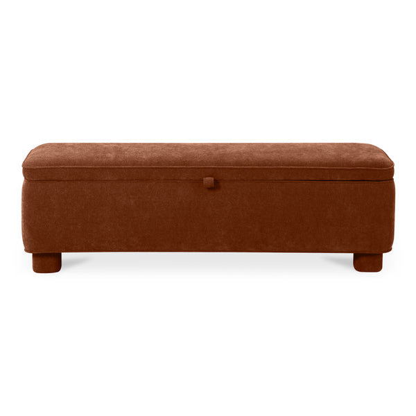 Moe's Ichigo Storage Bench in Deep Orange