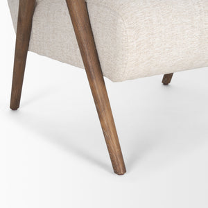 Nico Oatmeal Upholstered w/ Brown Wood Accent Chair