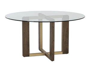 Rejane Dining Table Base - Gold - Raw Umber