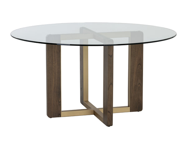 Rejane Dining Table Base - Gold - Raw Umber
