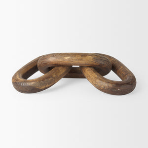 Tayla Large Medium Brown Wood Chain Link