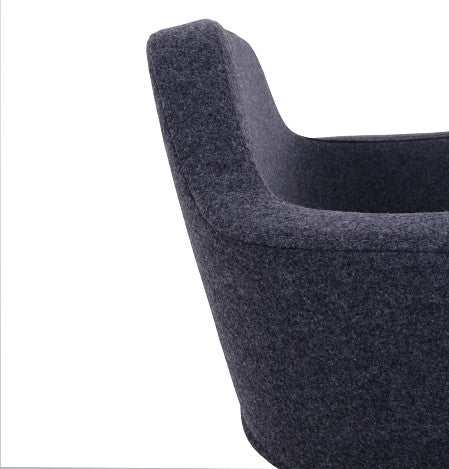 minetta Contemporary office chair in charcoal wool