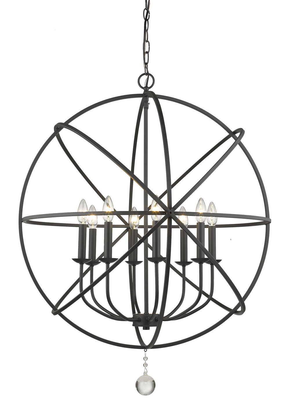 Tull 8 Light Chandelier in Matte Black Finish