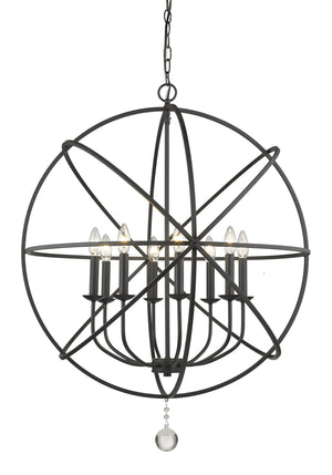 Tull 8 Light Chandelier in Matte Black Finish