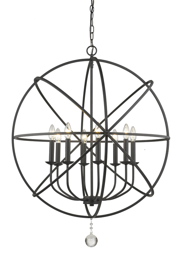 Tull 8 Light Chandelier in Matte Black Finish