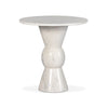Fox End Table In Polished White Marble