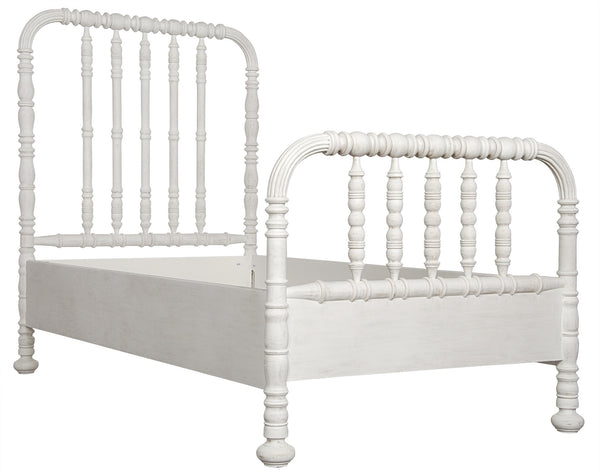 Bachelor Queen Bed in Mahogany with White Wash Finish