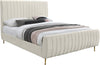 Marcos Queen Bed In Cream Velvet