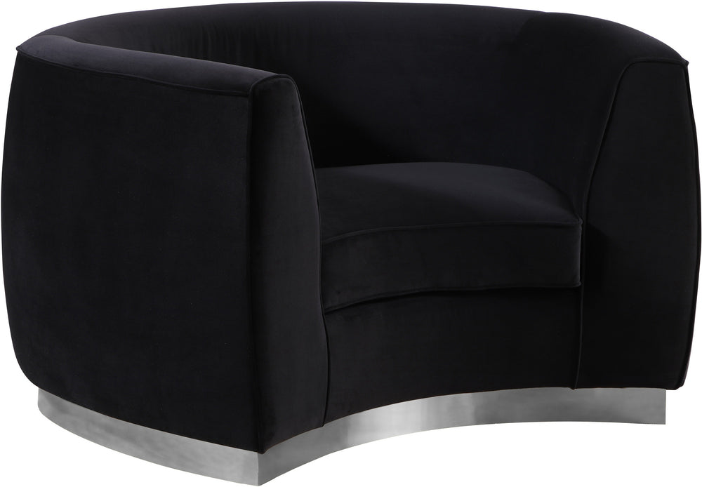 Crystal Chair In Black Velvet and Chrome