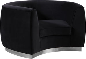 Crystal Chair In Black Velvet and Chrome