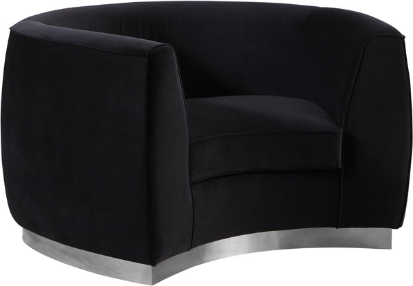 Crystal Chair In Black Velvet and Chrome