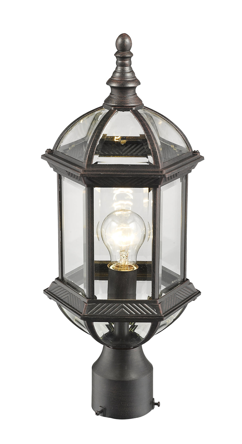 Annex 1 Light Outdoor Post Mount in Rust Finish