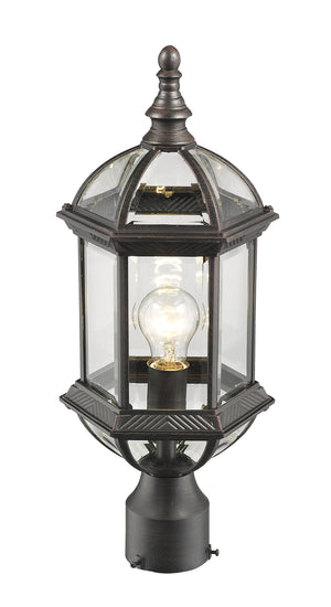 Annex 1 Light Outdoor Post Mount in Rust Finish