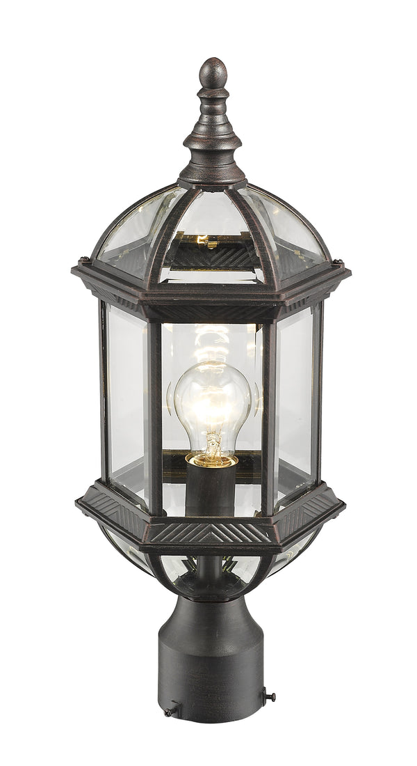 Annex 1 Light Outdoor Post Mount in Rust Finish
