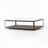 Shagreen Shadow Box Coffee Table-Brass