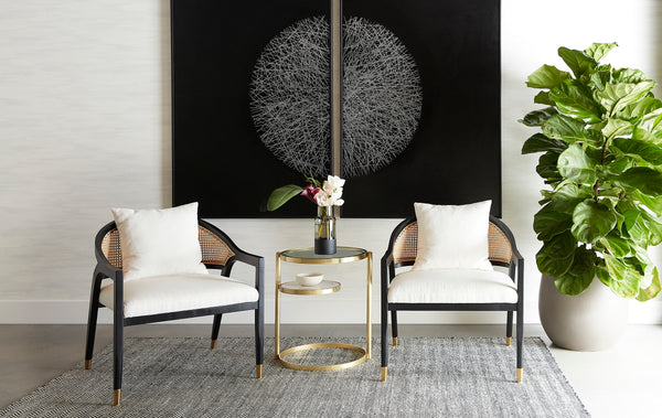 CUSCO HAND-WOVEN RUG - BLACK / WHITE - 5' X 8'