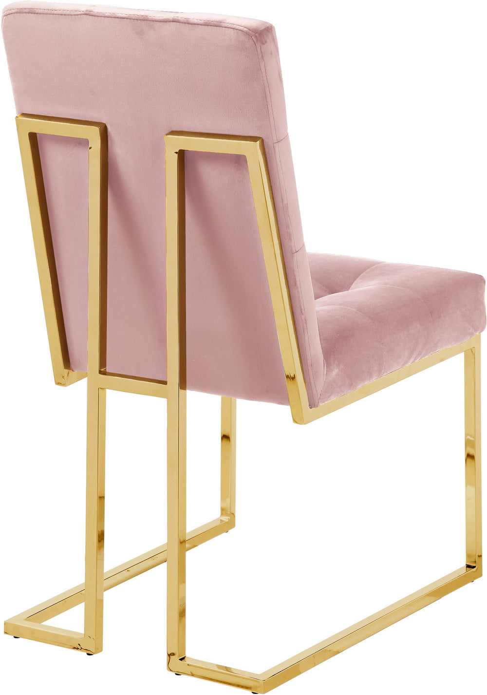 Benny Dining Chair In Pink Velvet