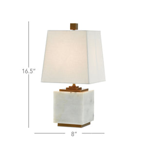 Annelore Table Lamp In White & Antique Brass
