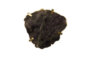 Gem Wall Slice in Brass Setting, Purple Quartz