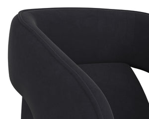 KENDRICK WHEELED DINING ARMCHAIR - ABBINGTON BLACK