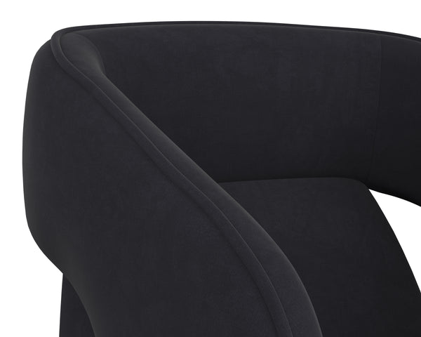 KENDRICK WHEELED DINING ARMCHAIR - ABBINGTON BLACK