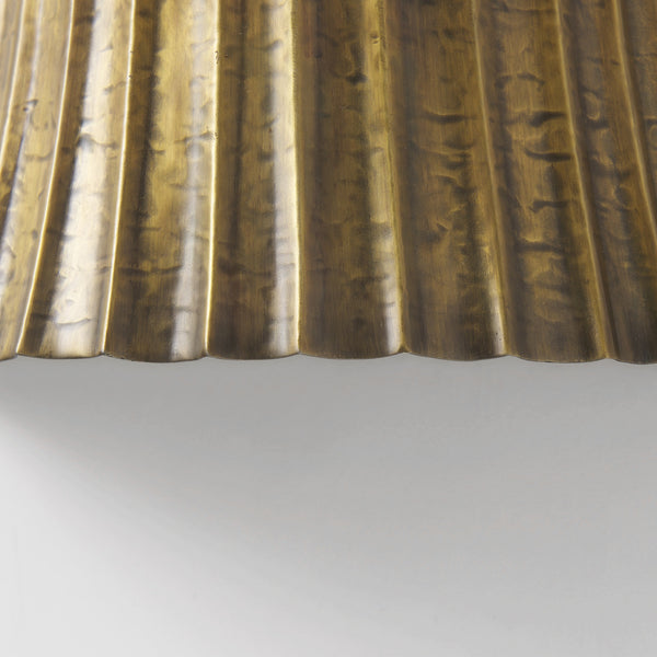 Letitia 10.5L x 5.5W x 11.0H Gold Hammered Metal Fan Wall Sconce