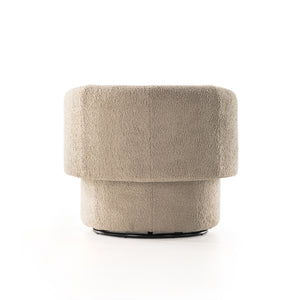 Tybalt Swivel Chair In Sheepskin Camel