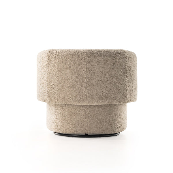 Tybalt Swivel Chair In Sheepskin Camel