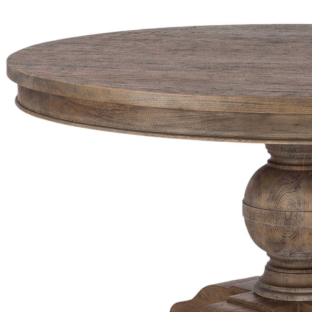 Colonial Plantation 60-Inch Round Dining Table in Weathered Teak Finish