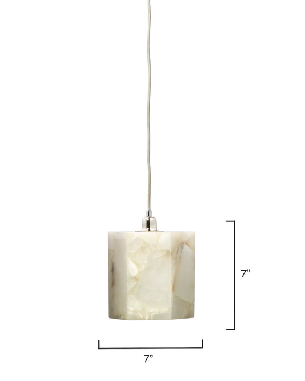 Borealis Alabaster Hexagon 1-Light Pendant