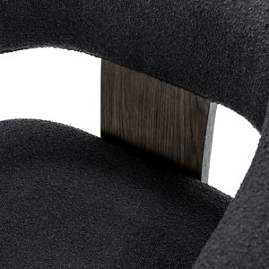 Julina Upholstered Accent Chair with Oak Frame - Charcoal