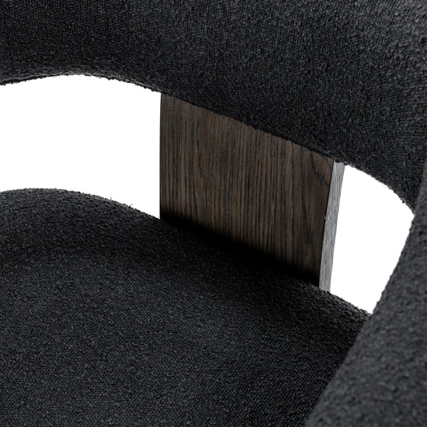 Julina Upholstered Accent Chair with Oak Frame - Charcoal