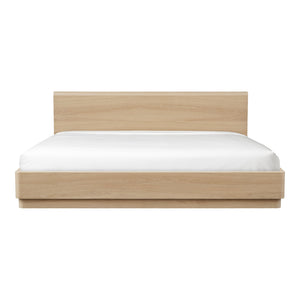 Moe's Round Off Queen Bed Light Oak Brown