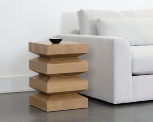 CORMAC END TABLE - RUSTIC OAK
