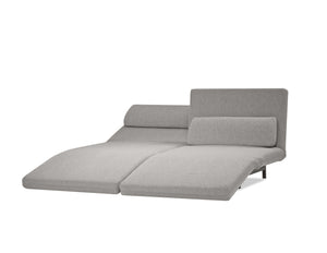 ISO Double Fabric Motion Sofa in Double silver fabric