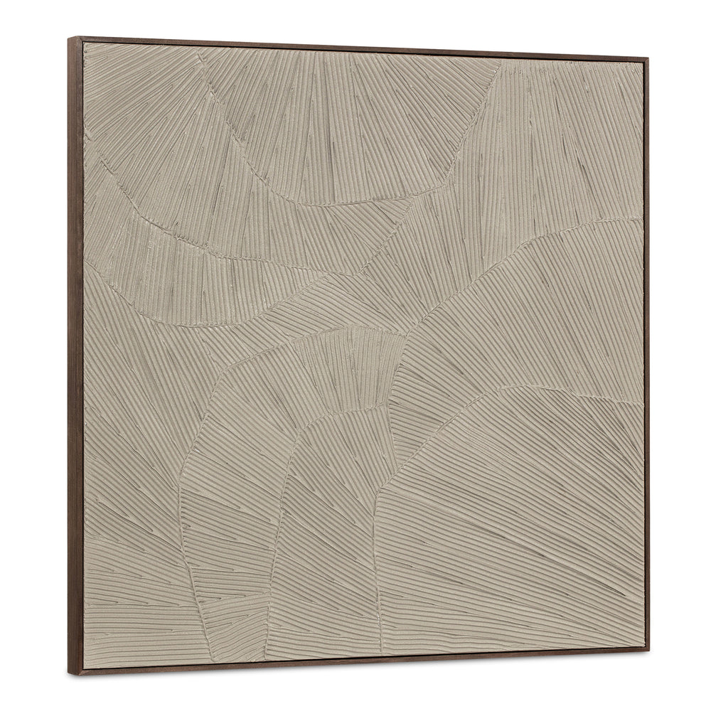 Flutter Framed Painting in Cool Beige