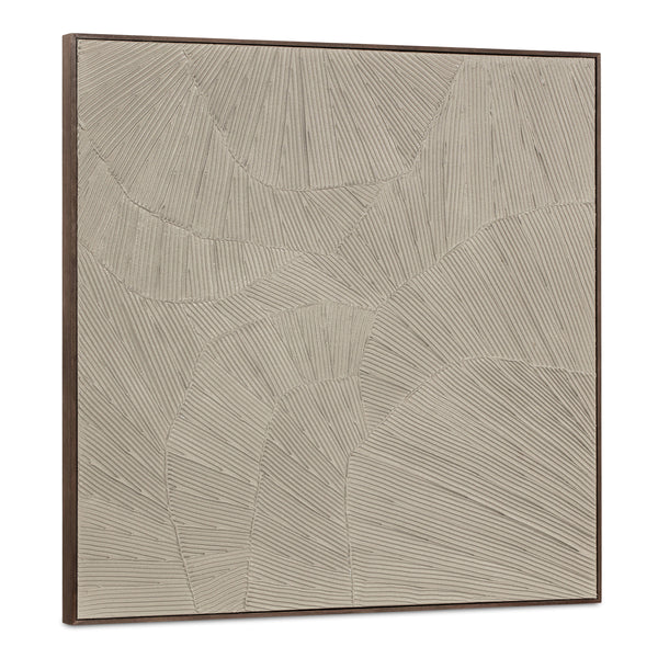 Flutter Framed Painting in Cool Beige