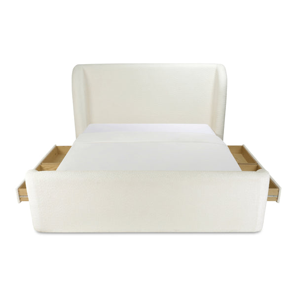 Sophia King Storage Bed in Cream with Drawers