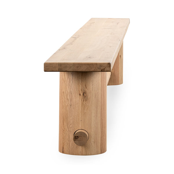 Foundation Solid Wood Counter Bench - Light Oak