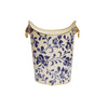 OVAL WASTEBASKET WITH LION HANDLES IN NAVY VINE