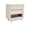 Reece Solid Wood Nightstand with Shelf - Seashell White