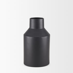 Tosca Small Matte Black Metal Vase