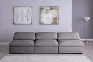 Carmen Cloud Modular Armless Sofa In Grey Linen Fabric