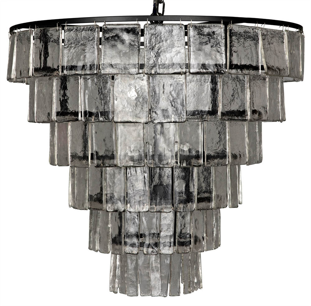 Carnegie Chandelier, Large, Black Steel