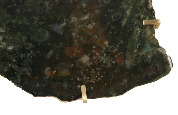 Gem Wall Slice in Brass Setting, Glacier Charcoal