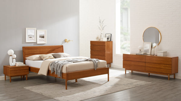 Ventura Queen Platform Bed, Amber