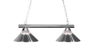 Sharp Shooter 2 Light Billiard Light in Chrome Finish